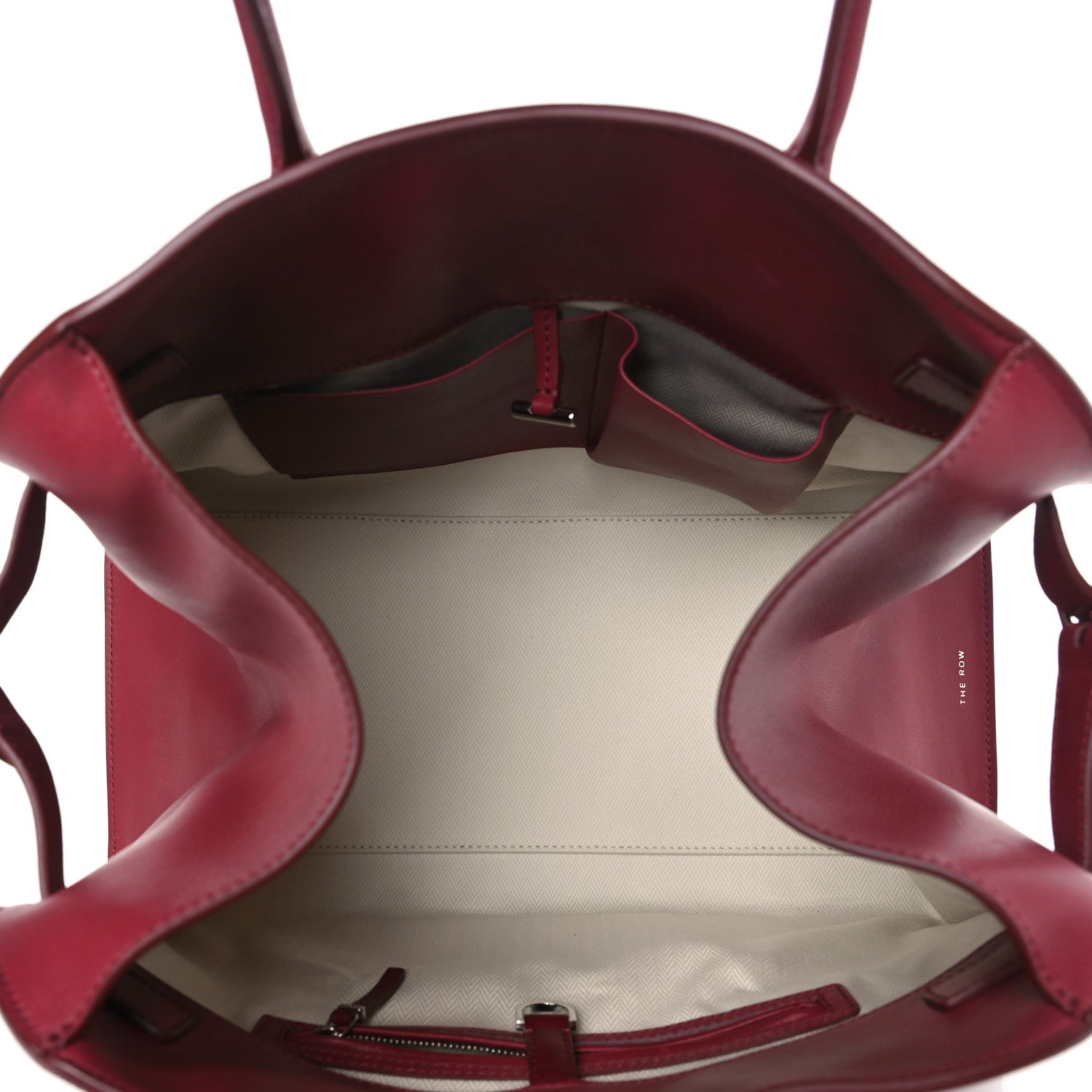 The Row Polished Saddle Calfskin Soft Margaux 15 Amaranto 5 of 9