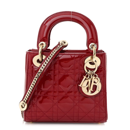 Christian Dior Patent Cannage Mini Lady Dior Red 1 of 11