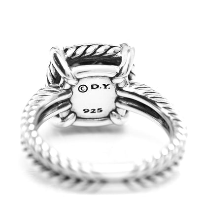 David Yurman Sterling Silver Diamond Hampton Blue Topaz 9mm Chatelaine Pave Bezel Ring 52 6 5 of 6