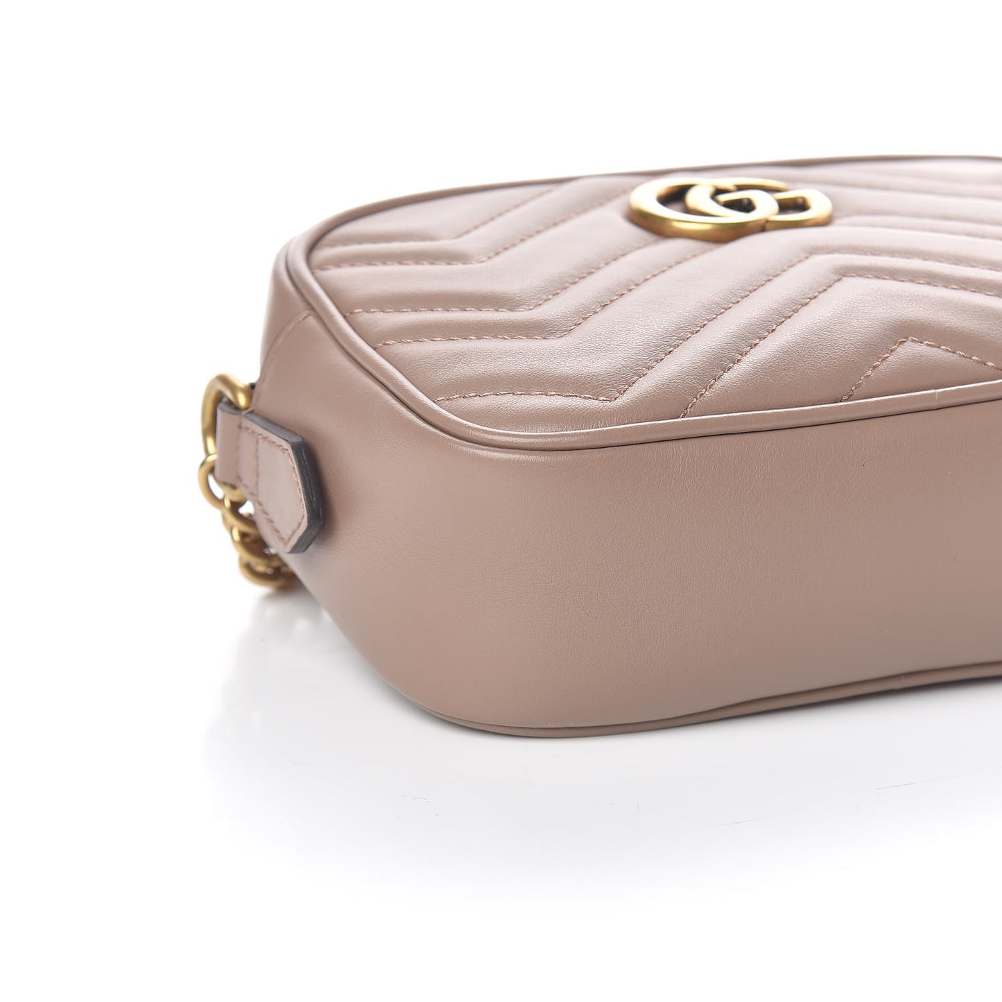 Calfskin Matelasse Mini GG Marmont Chain Shoulder Bag Porcelain Rose
