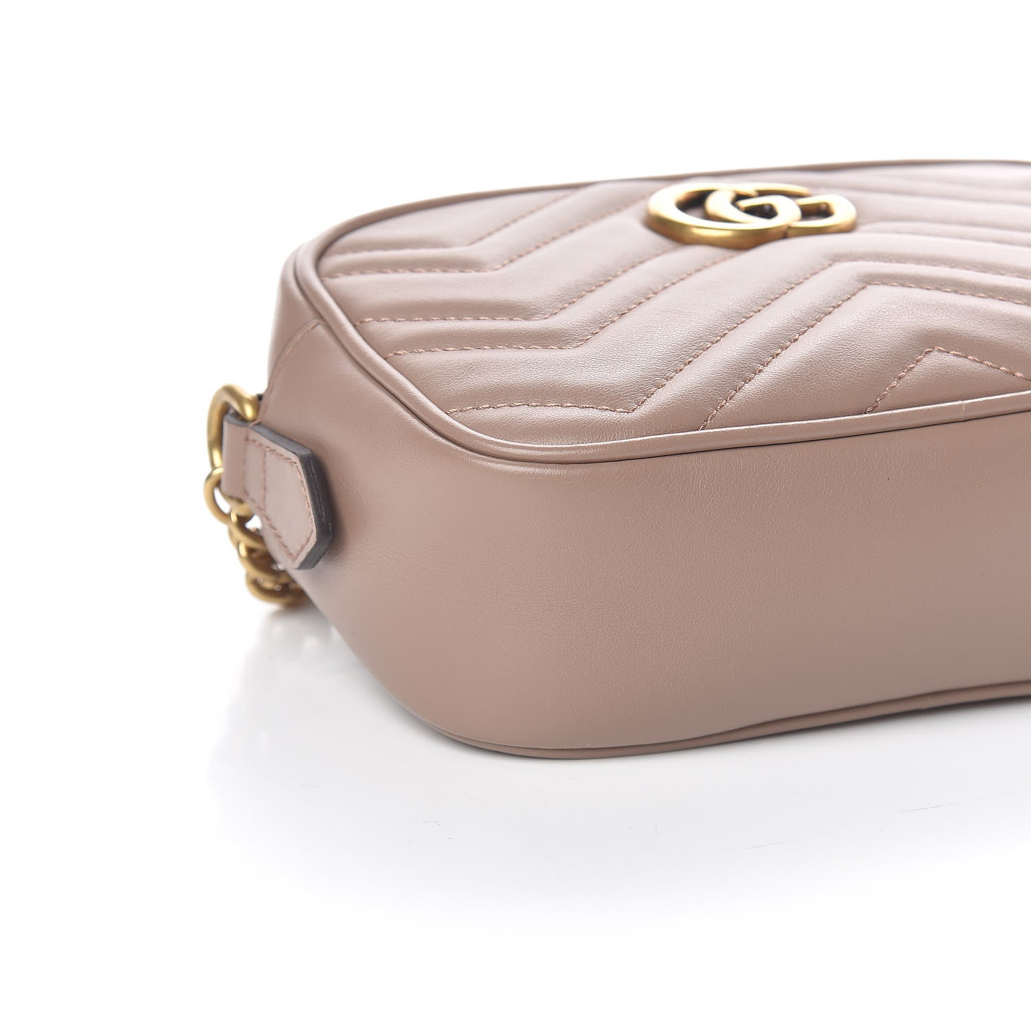 Gucci Calfskin Matelasse Mini GG Marmont Chain Shoulder Bag Porcelain Rose 8 of 10