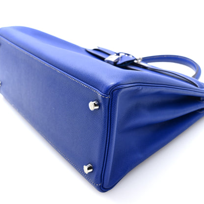 Hermes Epsom Kelly Sellier 35 Bleu Electrique 10 of 10