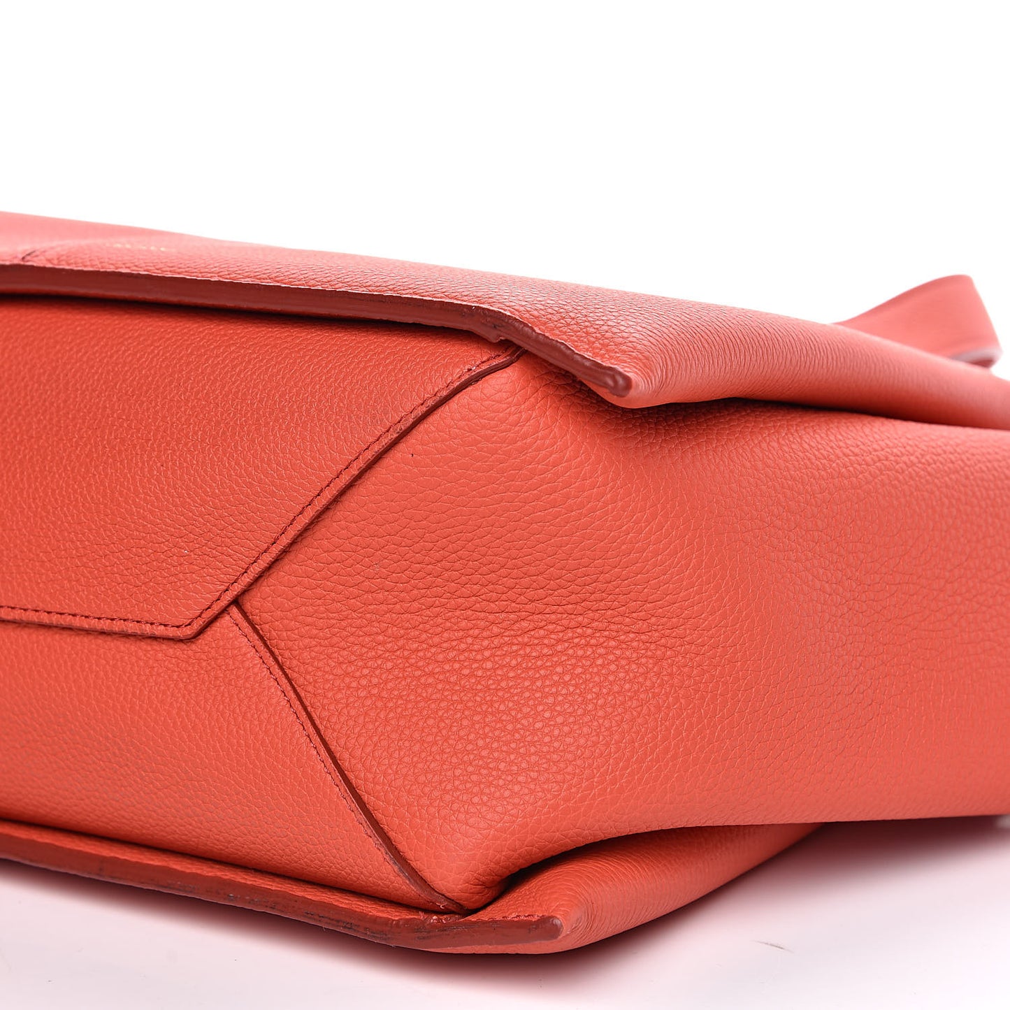 Baby Grained Calfskin Small Tri-Fold Bag Orange