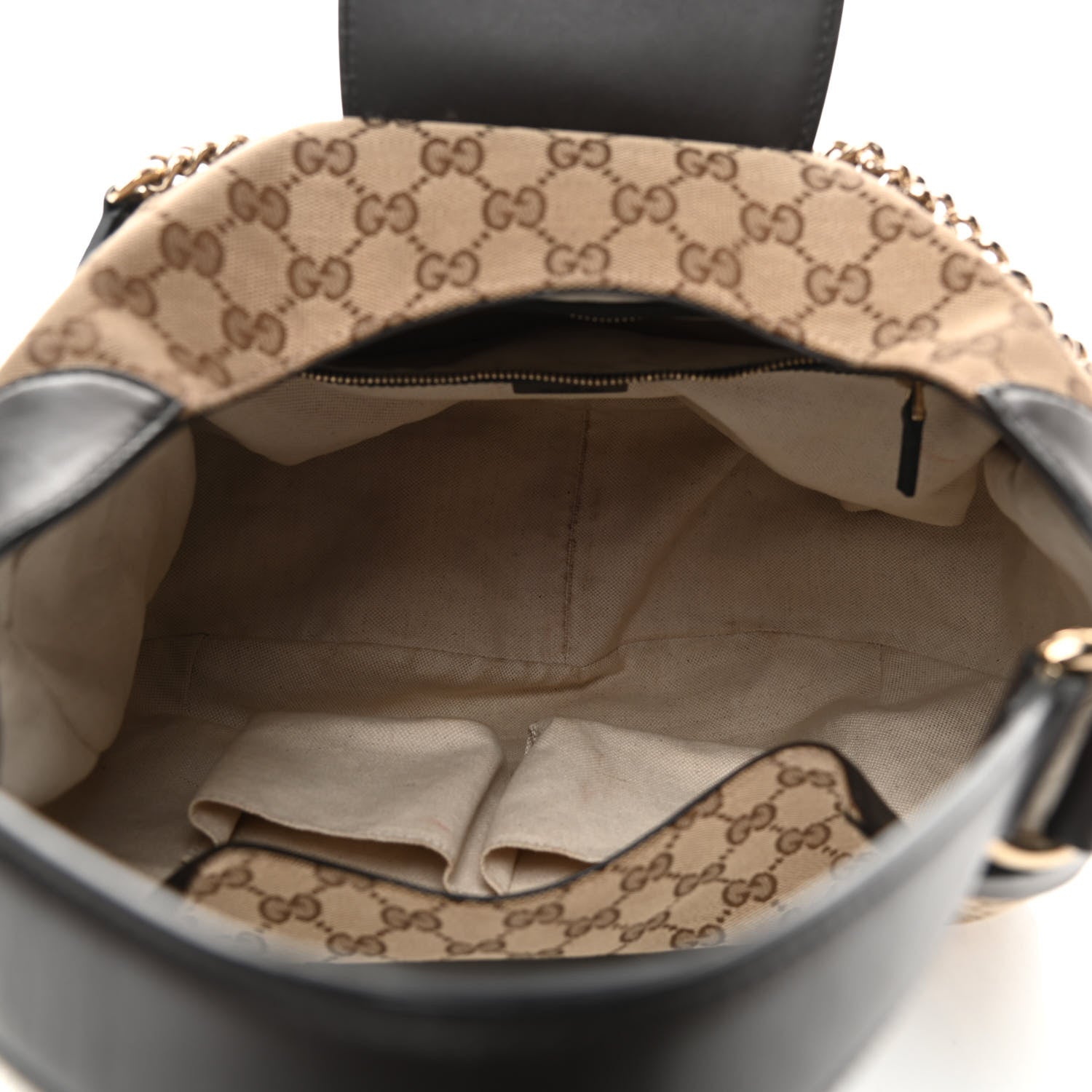 Gucci Monogram Margaux Calfskin Medium Emily Hobo Beige Ebony Cocoa 5 of 13