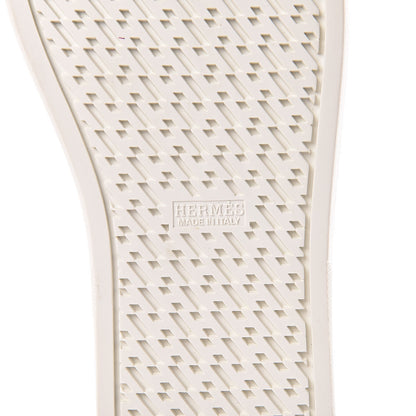 Hermes Calfskin Printed Mens Quicker Sneakers 43.5 White 6 of 9
