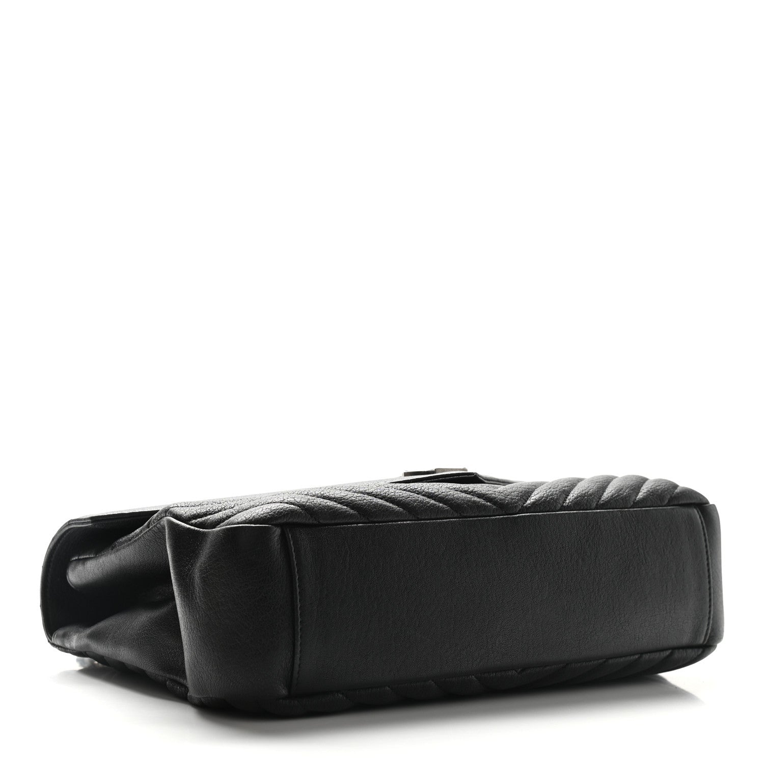 Saint Laurent Sheepskin Matelasse Chevron Monogram Large College Satchel Black 4 of 8