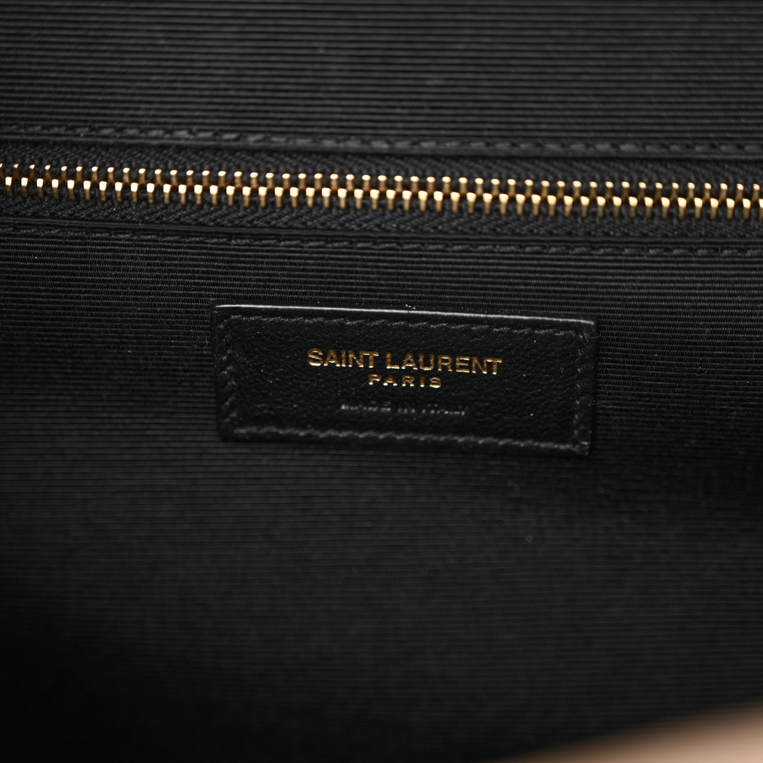 Saint Laurent Grain De Poudre Mixed Matelasse Large Triquilt Monogram Satchel Dark Beige 6 of 10