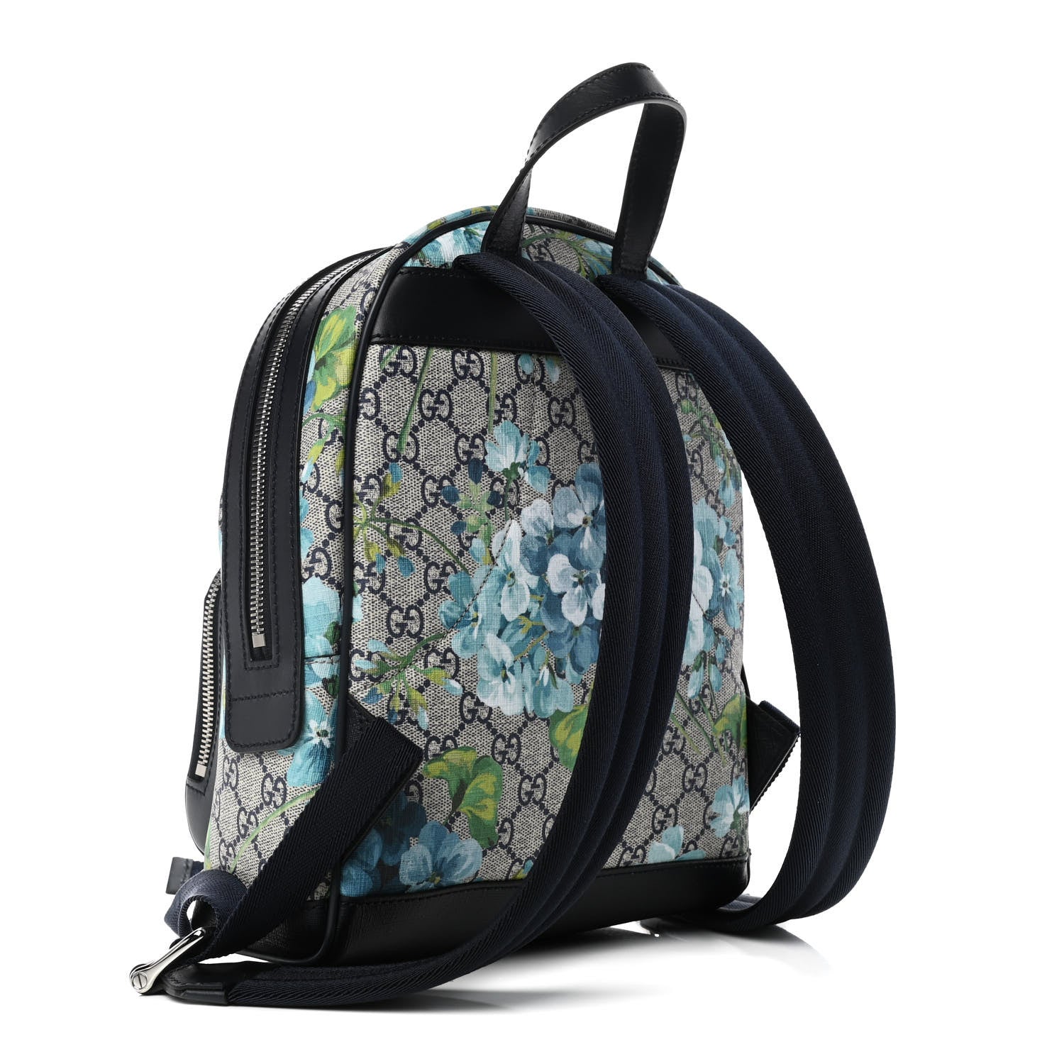 Gucci GG Supreme Monogram Blooms Small Day Backpack Blue 4 of 23
