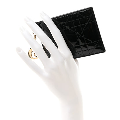 Christian Dior Patent Cannage Lady Dior Card Holder Black 2 of 10