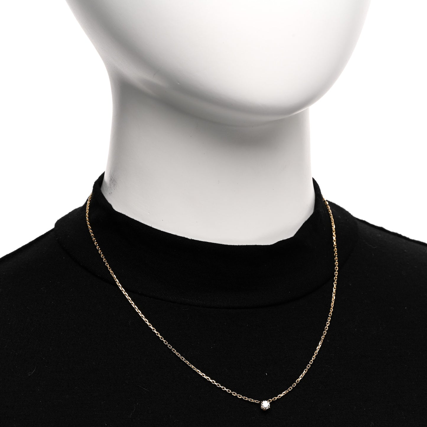 18K Yellow Gold Diamond .24ct 1895 Solitaire Pendant Necklace