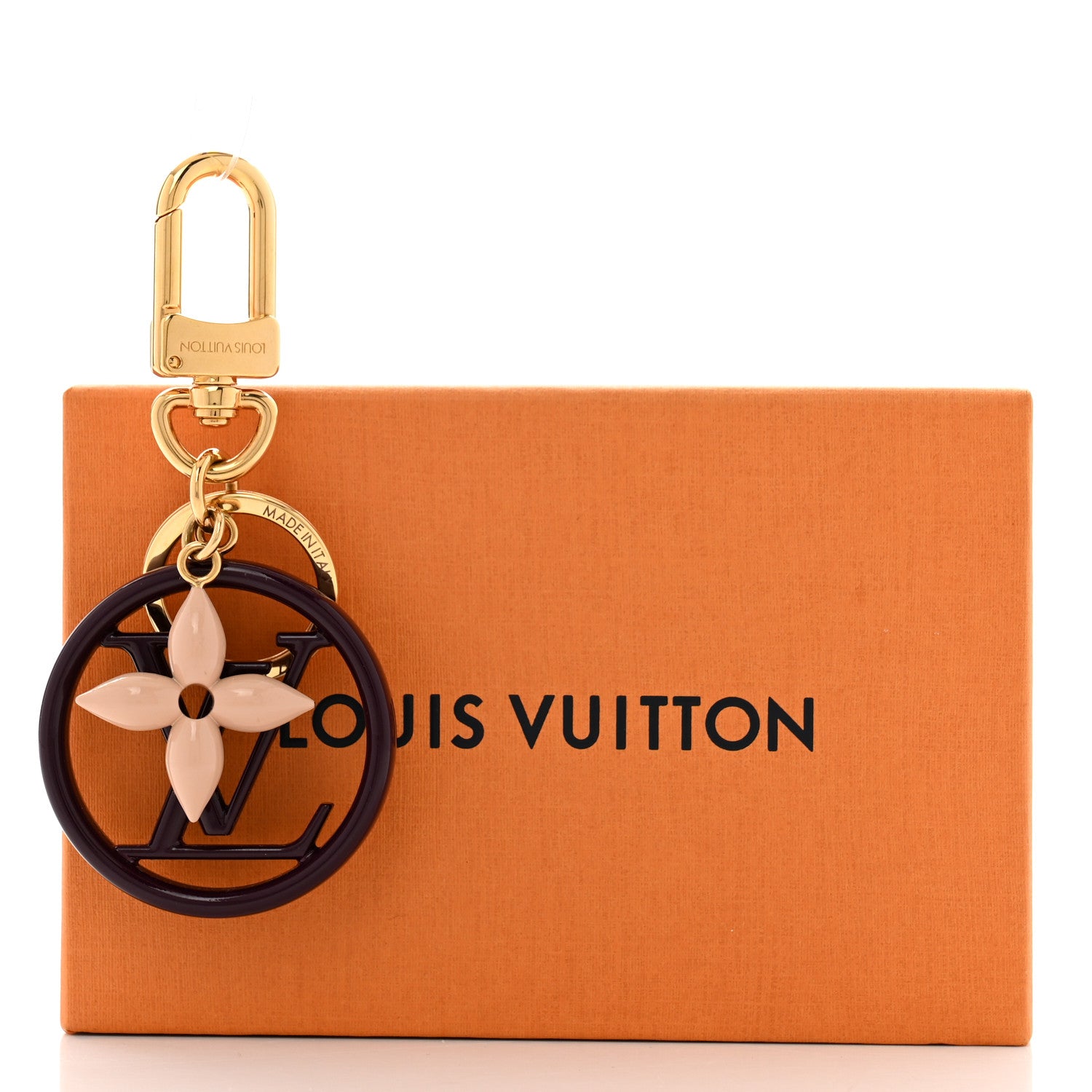 Louis Vuitton LV Circle Bag Charm Key Holder Purple Gold 6 of 6