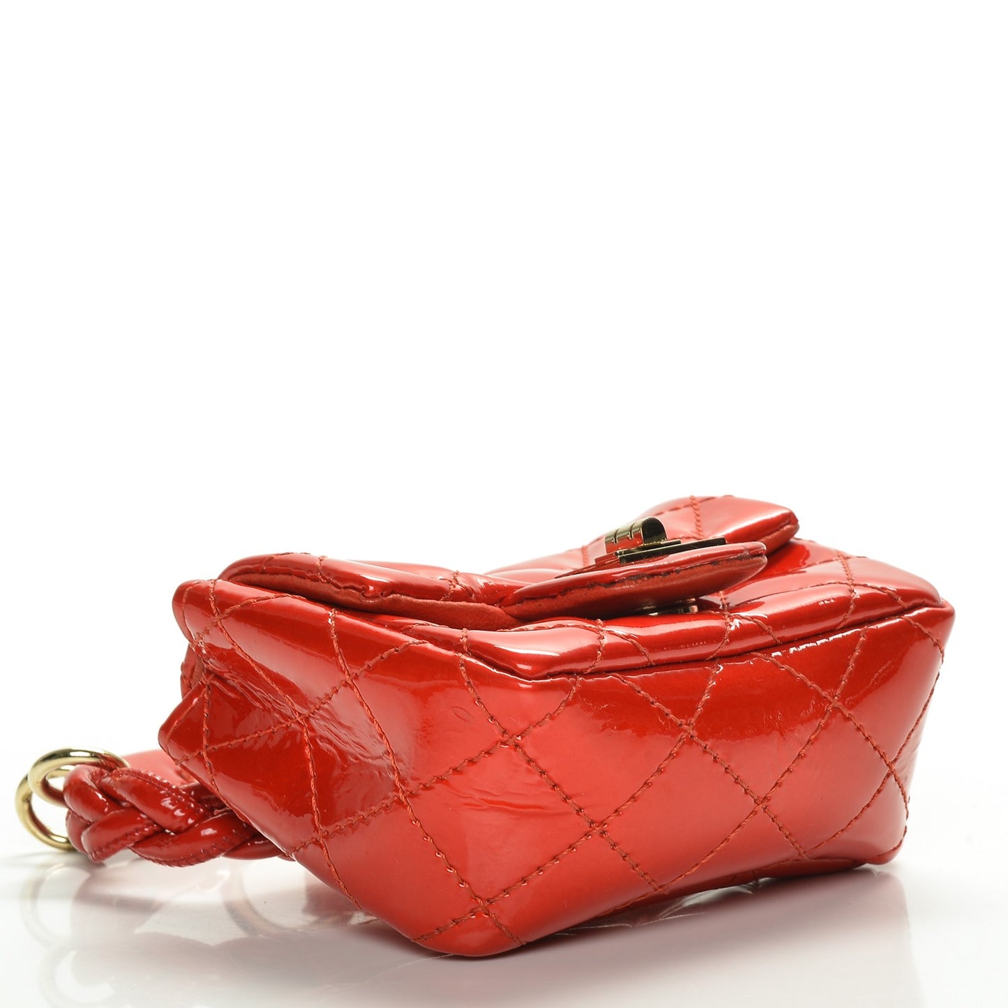 Patent Quilted 2.55 Ankle Wrist Bag Red
