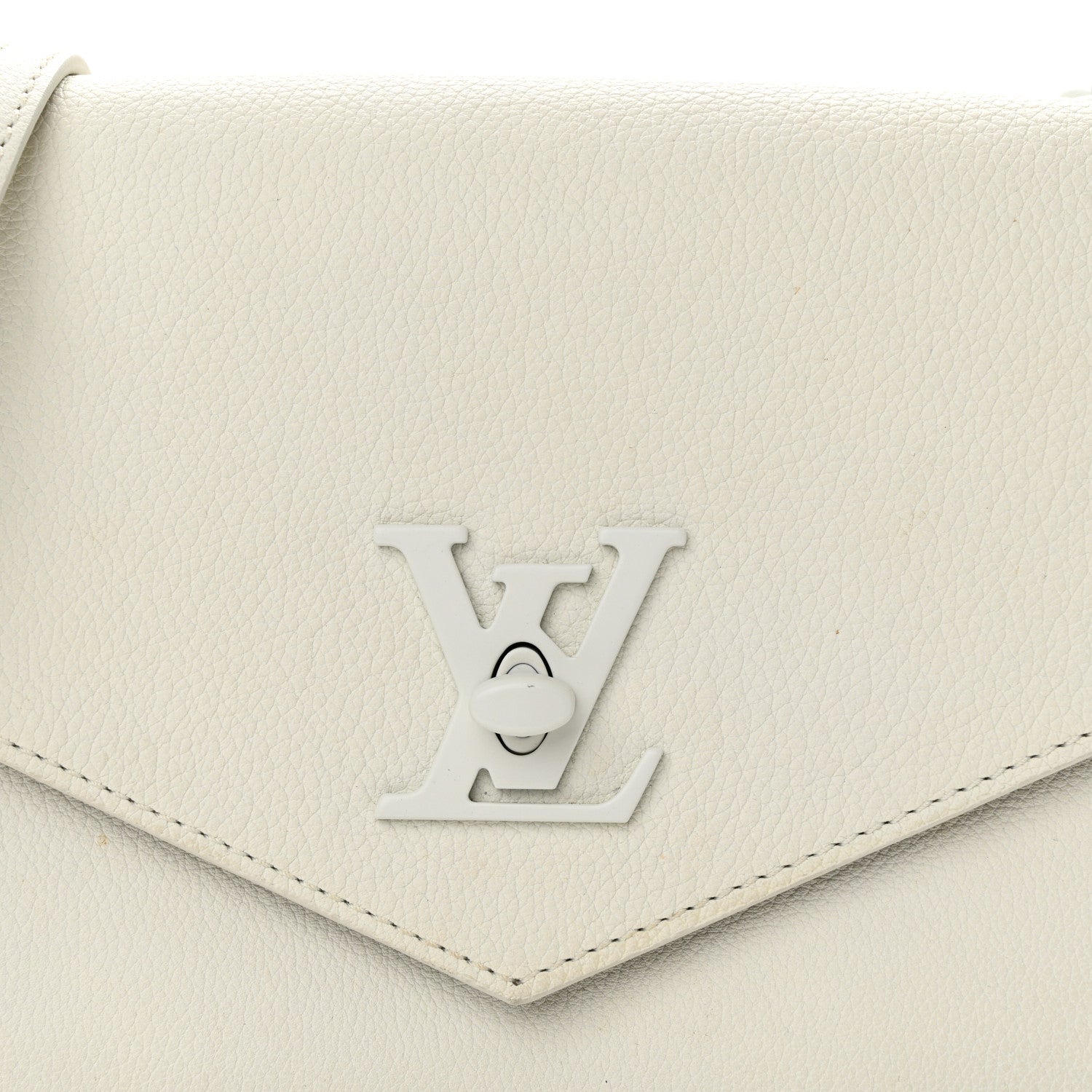 Louis Vuitton LOUIS VUITTON Soft Calfskin Mylockme Chain Bag BB White 7 of 11