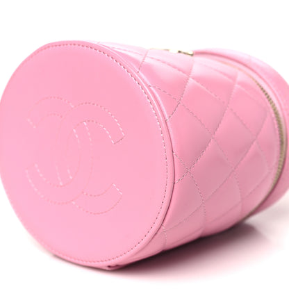 Chanel Lambskin Quilted Ruched Handle Vanity Case Pink 10 of 11