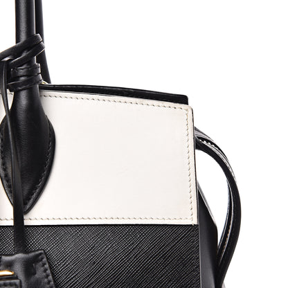 Prada Saffiano City Calf Medium Esplanade Tote Black White 11 of 11
