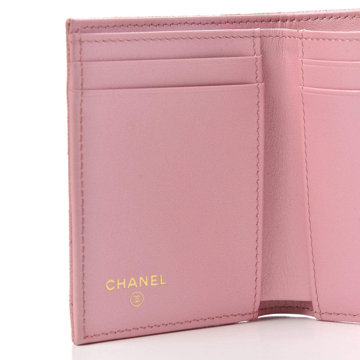 Iridescent Caviar Quilted Small Flap Wallet Rose Pink