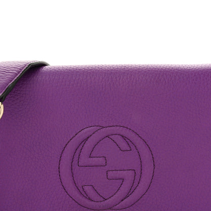 Gucci Pebbled Calfskin Soho Wallet On Chain Shine Purple 7 of 13