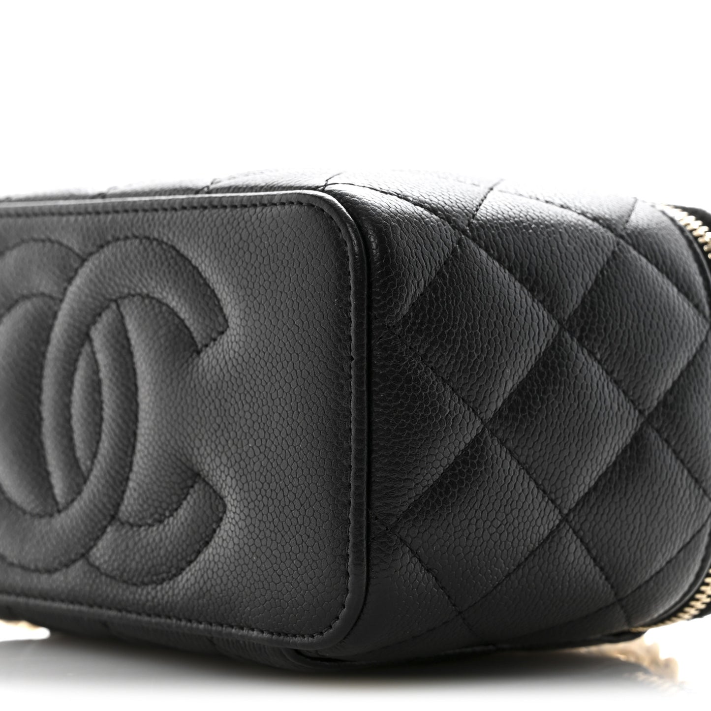 Caviar Quilted Sweetheart Vanity Case Black