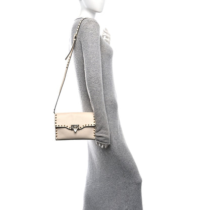 Valentino Garavani Pebbled Calfskin Medium Rockstud Flip Lock Crossbody Bag Light Ivory 2 of 10