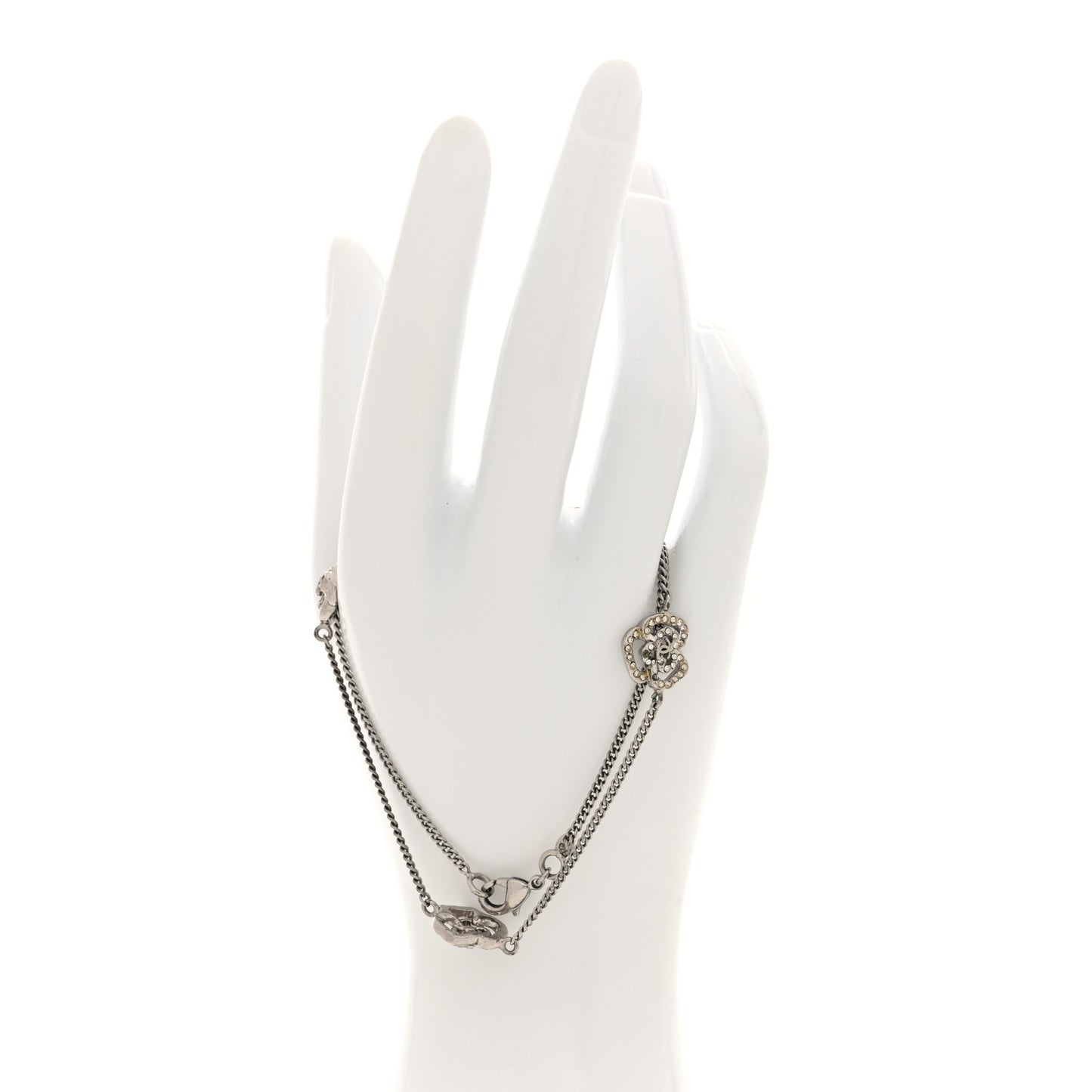 Crystal Camellia Chain Choker Necklace Silver
