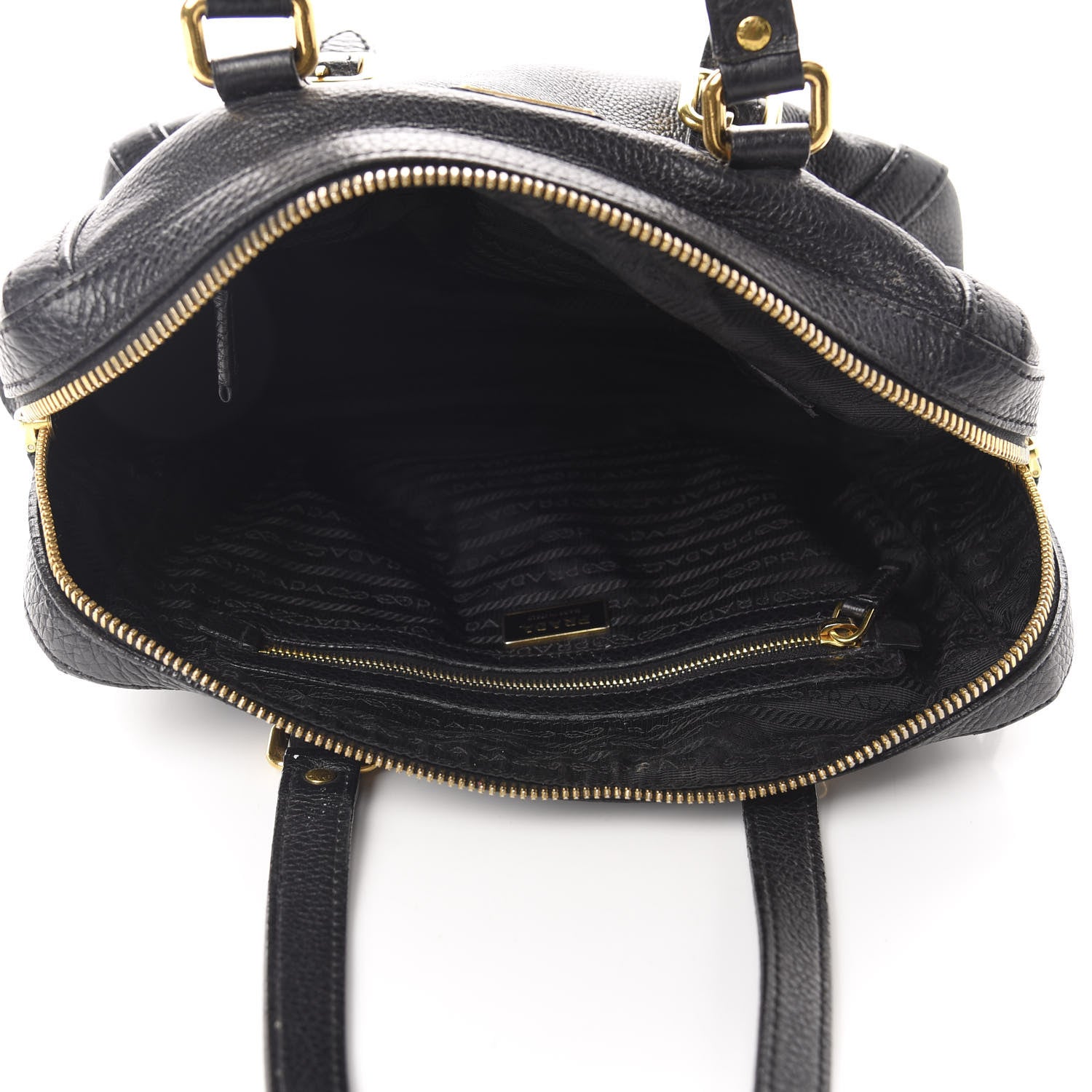 Prada Vitello Daino Satchel Black 5 of 16