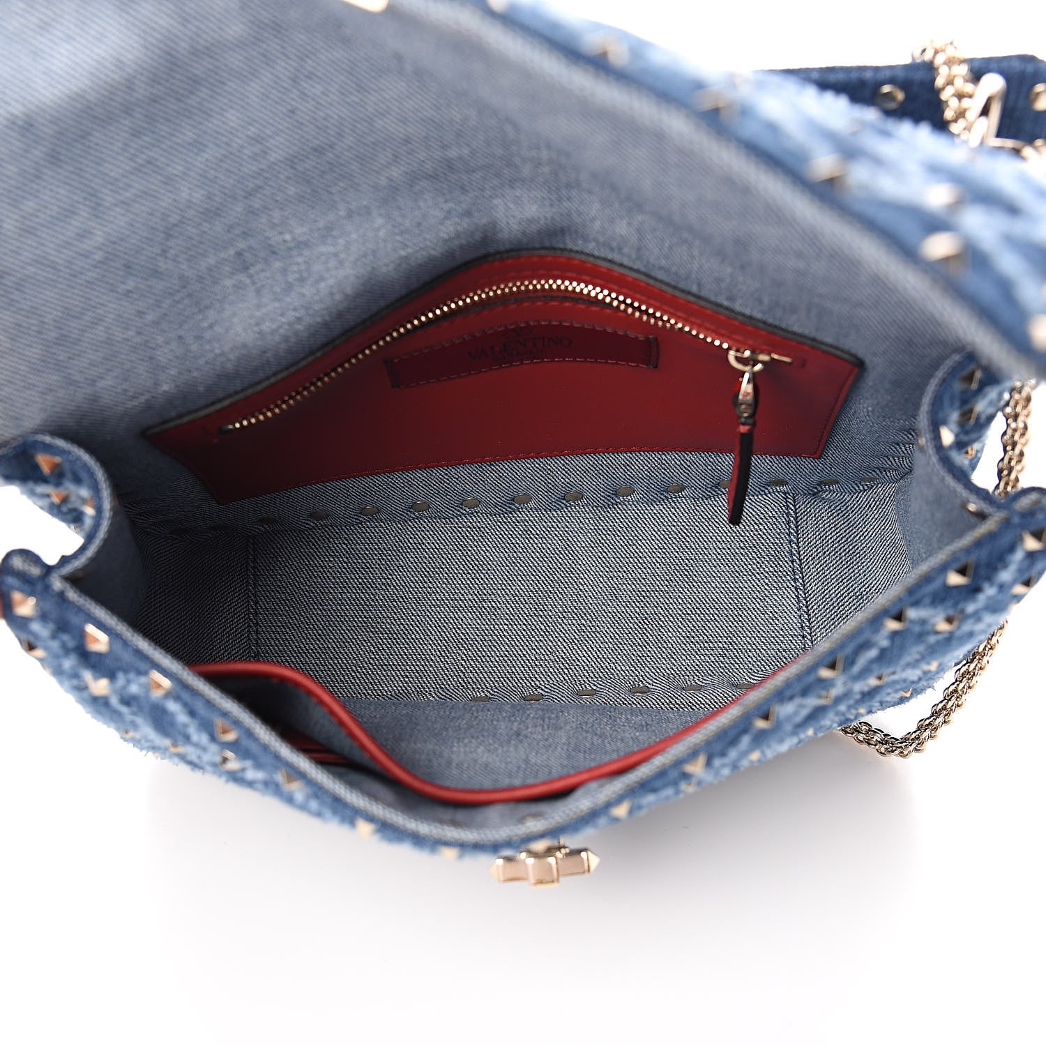 Valentino Garavani Denim Medium Rockstud Spike Shoulder Bag Denim 5 of 9