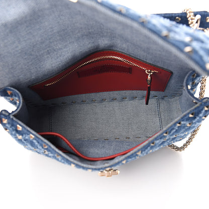 Valentino Garavani Denim Medium Rockstud Spike Shoulder Bag Denim 5 of 9