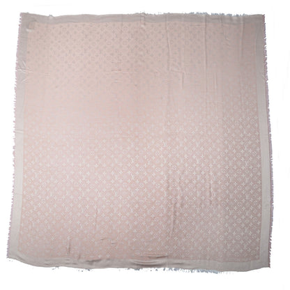 Louis Vuitton Silk Wool Monogram Shawl Natural 3 of 5