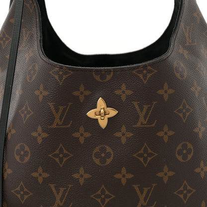 Louis Vuitton Monogram Flower Hobo Black 7 of 11