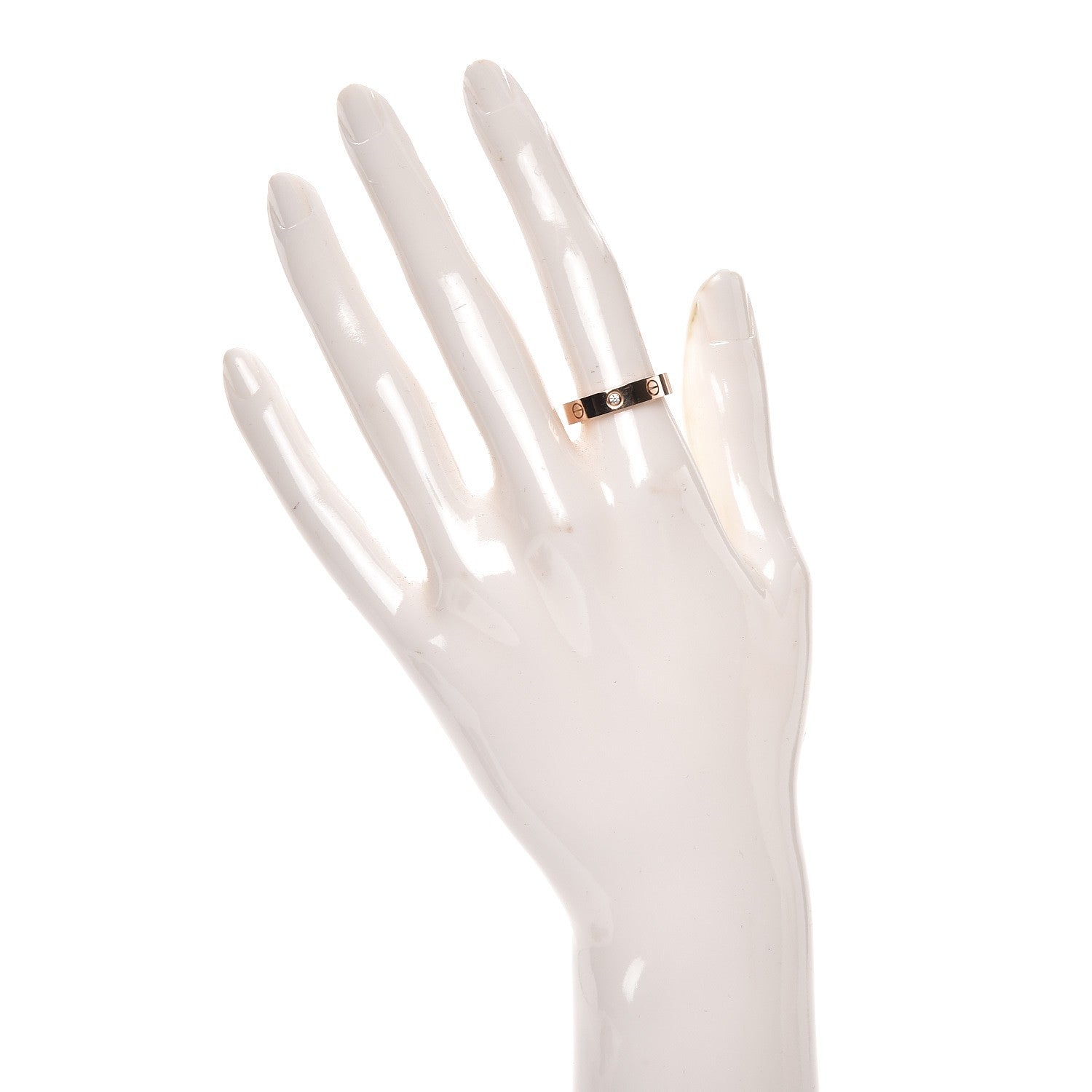 Cartier 18K Pink Gold Diamond 4mm LOVE Ring 54 6.75 2 of 5