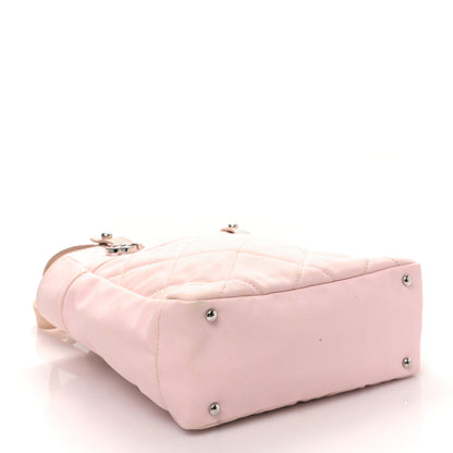 Chanel Coated Canvas Quilted Small Paris Biarritz Tote Light Pink 4 of 9