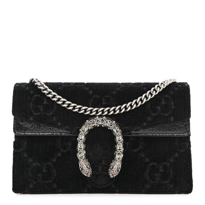 Gucci Velvet GG Monogram Super Mini Dionysus Shoulder Bag Black 1 of 10