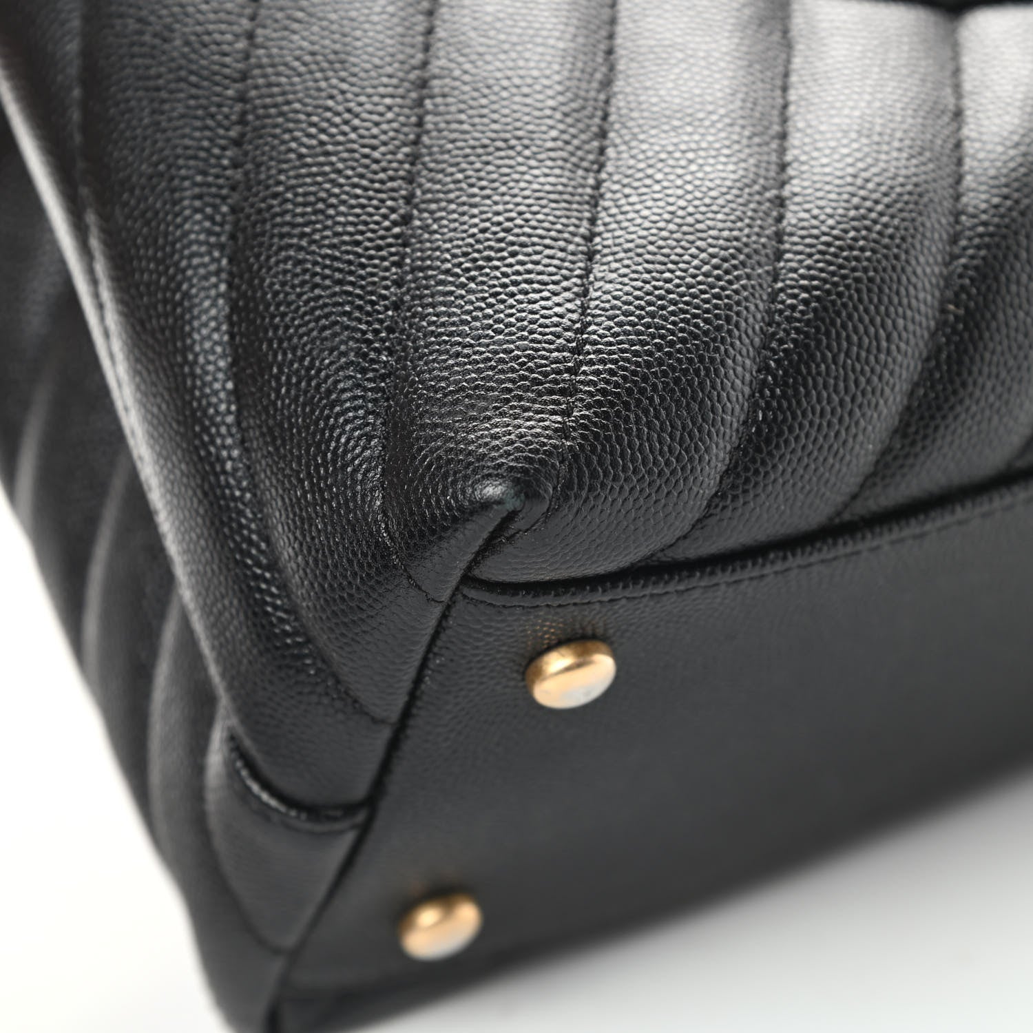 Chanel Caviar Chevron Quilted Medium Coco Handle Flap Black 13 of 16
