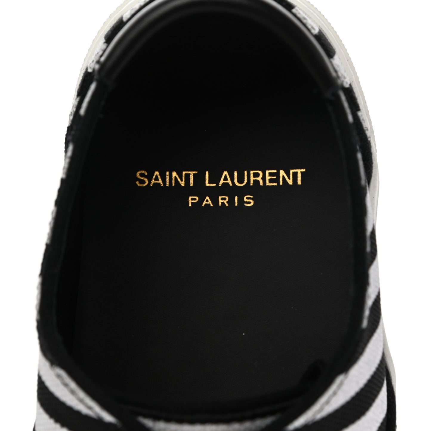 Canvas Striped Venice Low Top Sneakers 37.5 Black White