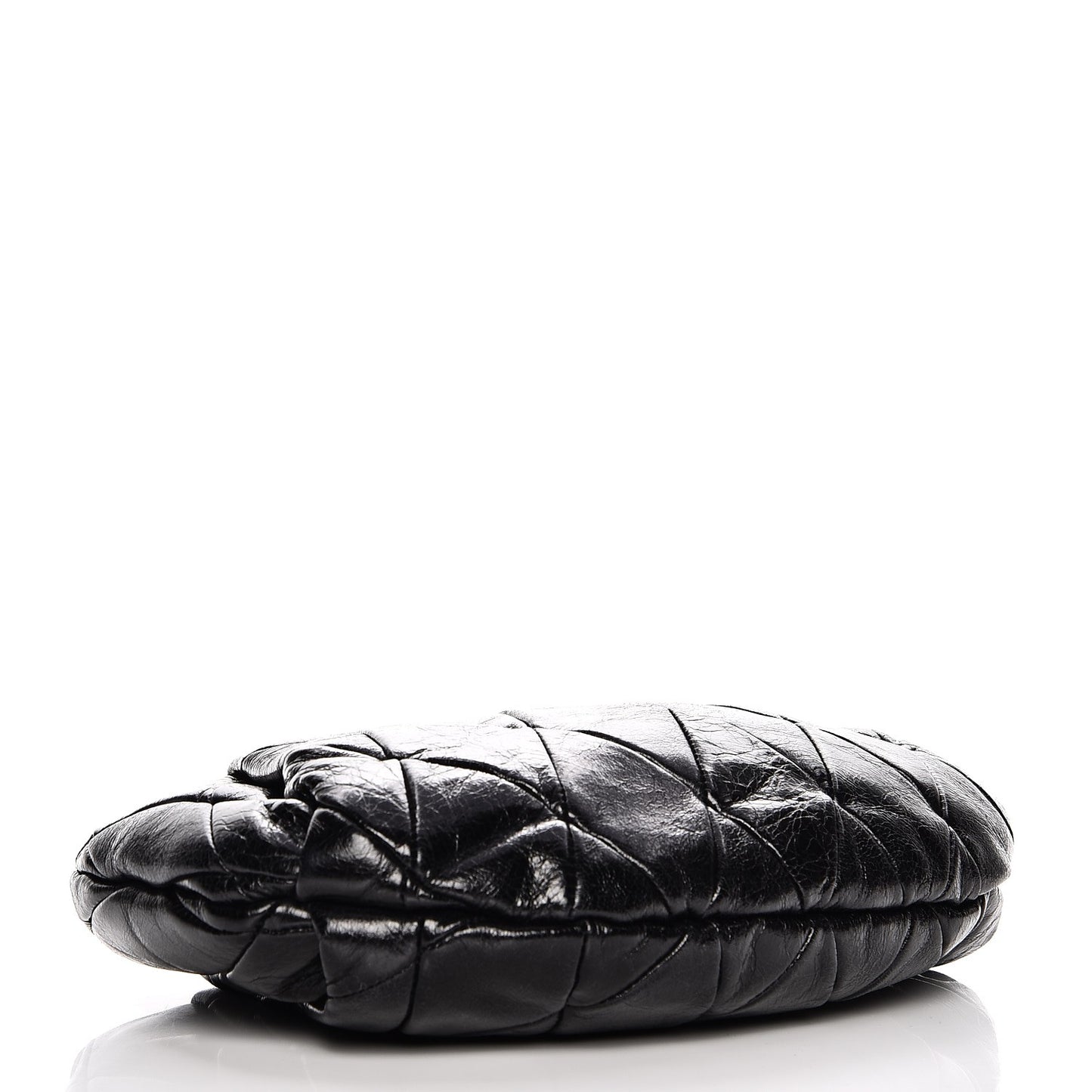 Vitello Shine Quilted Wristlet Nero Black
