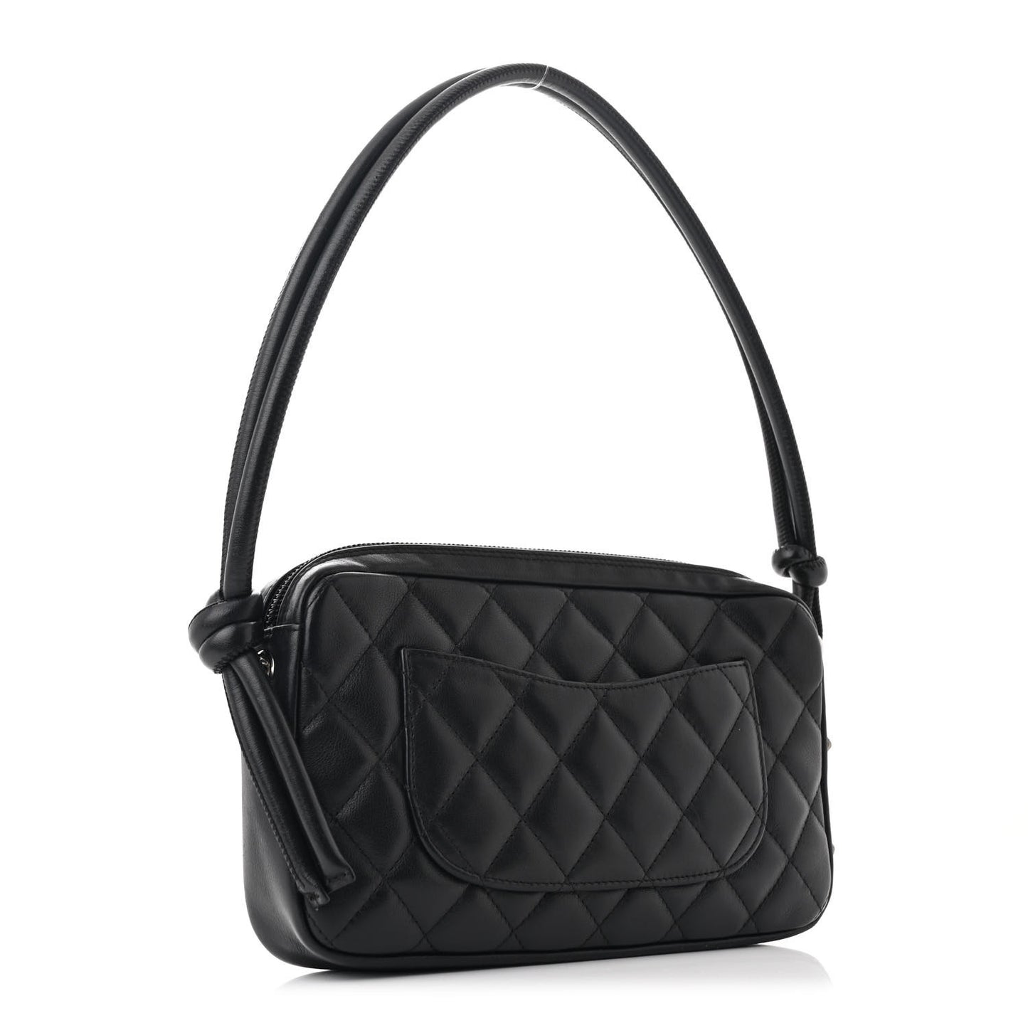 Calfskin Quilted Cambon Pochette Black White