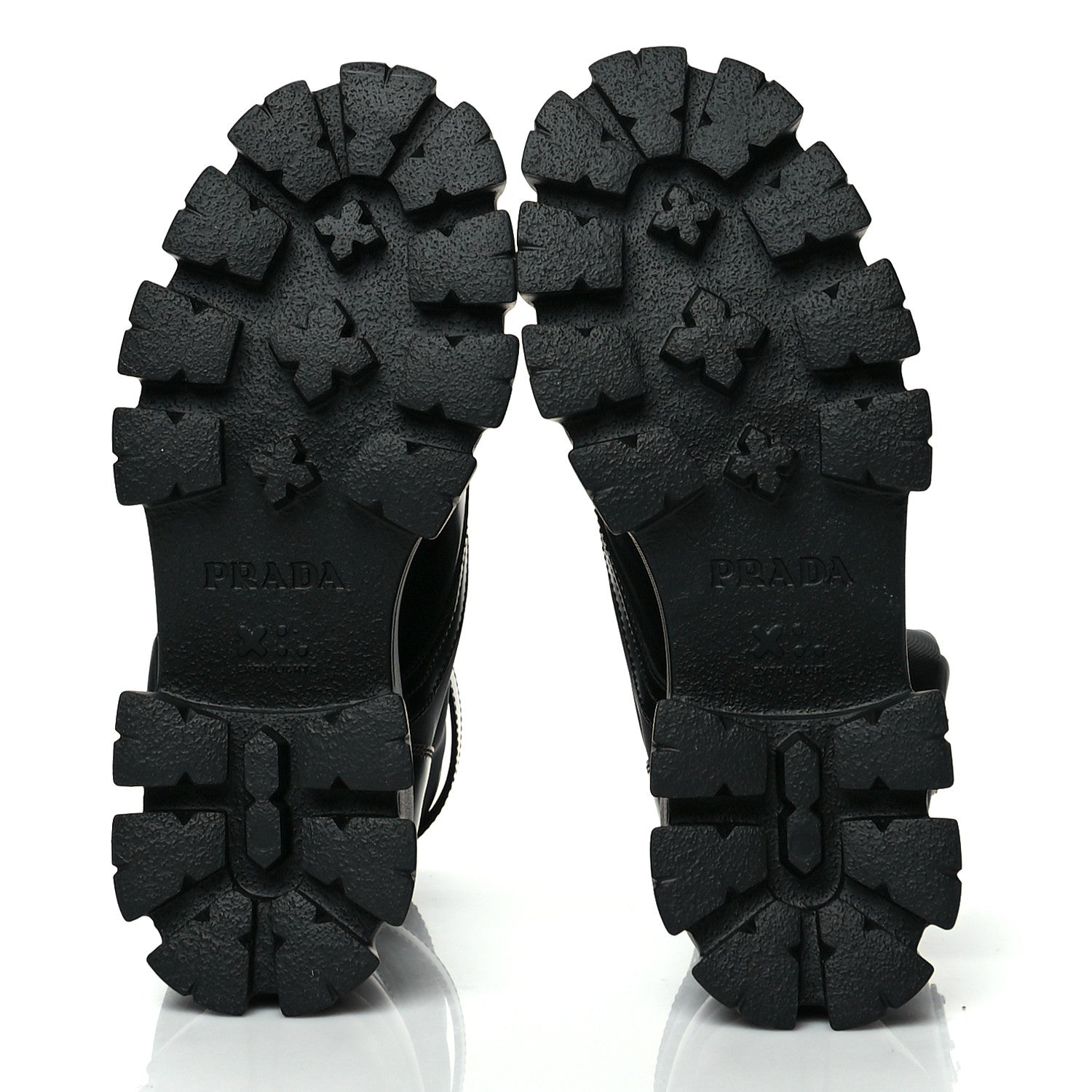 Prada Spazzolato Rois Nylon Metal Triangle Logo Monolith Pouch Pocket 55mm Boots 36 Black 6 of 8