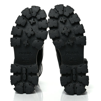 Prada Spazzolato Rois Nylon Metal Triangle Logo Monolith Pouch Pocket 55mm Boots 36 Black 6 of 8