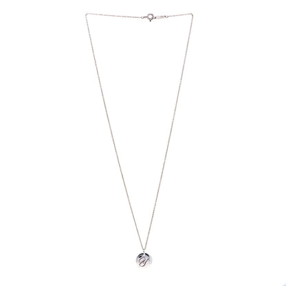 Tiffany Sterling Silver Letter Y Round Pendant Necklace 2 of 6