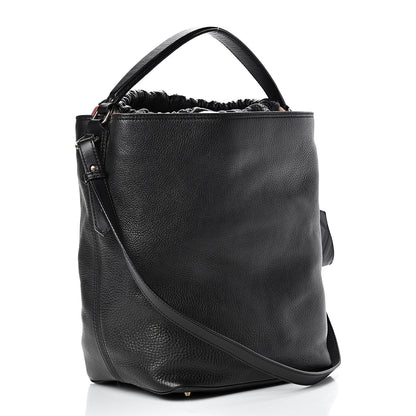 Burberry Grainy Calfskin Medium Check Ashby Hobo Black 2 of 11