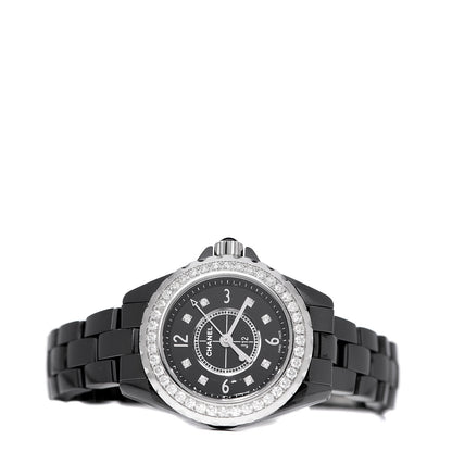 Chanel Stainless Steel Ceramic Diamond Bezel 29mm J12 Quartz Watch Black 2 of 5
