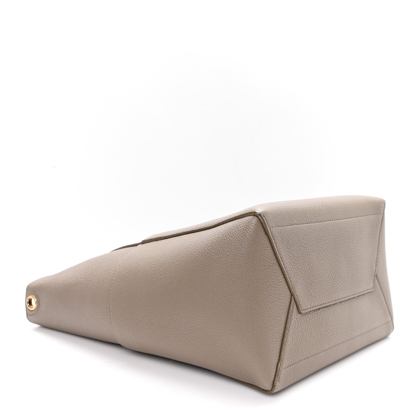 Soft Grained Calfskin Sangle Bucket Bag Taupe