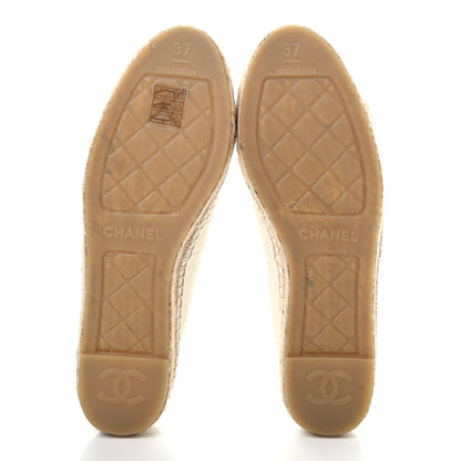 Chanel Calfskin CC Espadrilles 37 Ivory 5 of 8