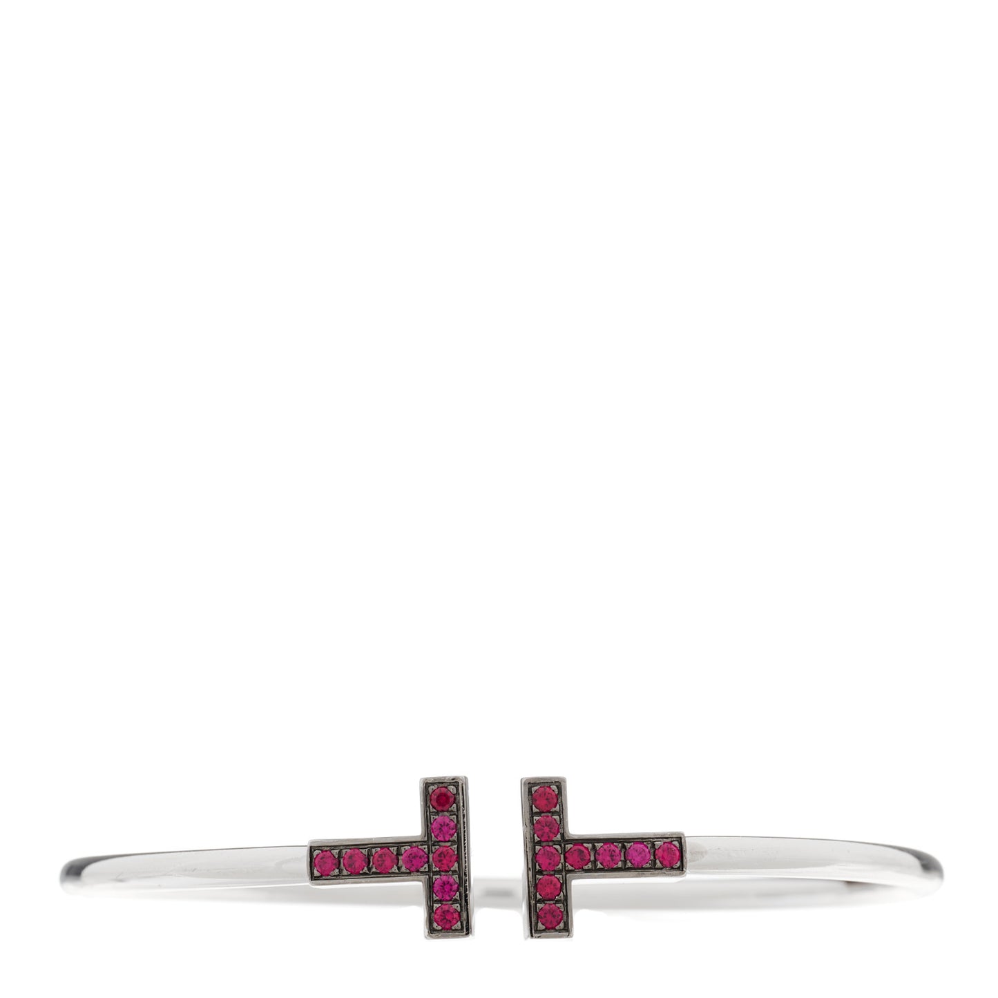 18K White Gold Ruby T Wire Bracelet