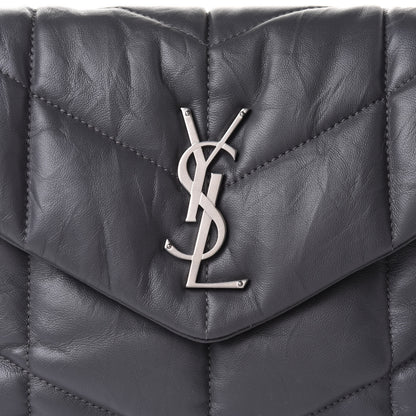 Saint Laurent Lambskin Quilted Small Loulou Puffer Monogram Chain Satchel Concrete 7 of 9