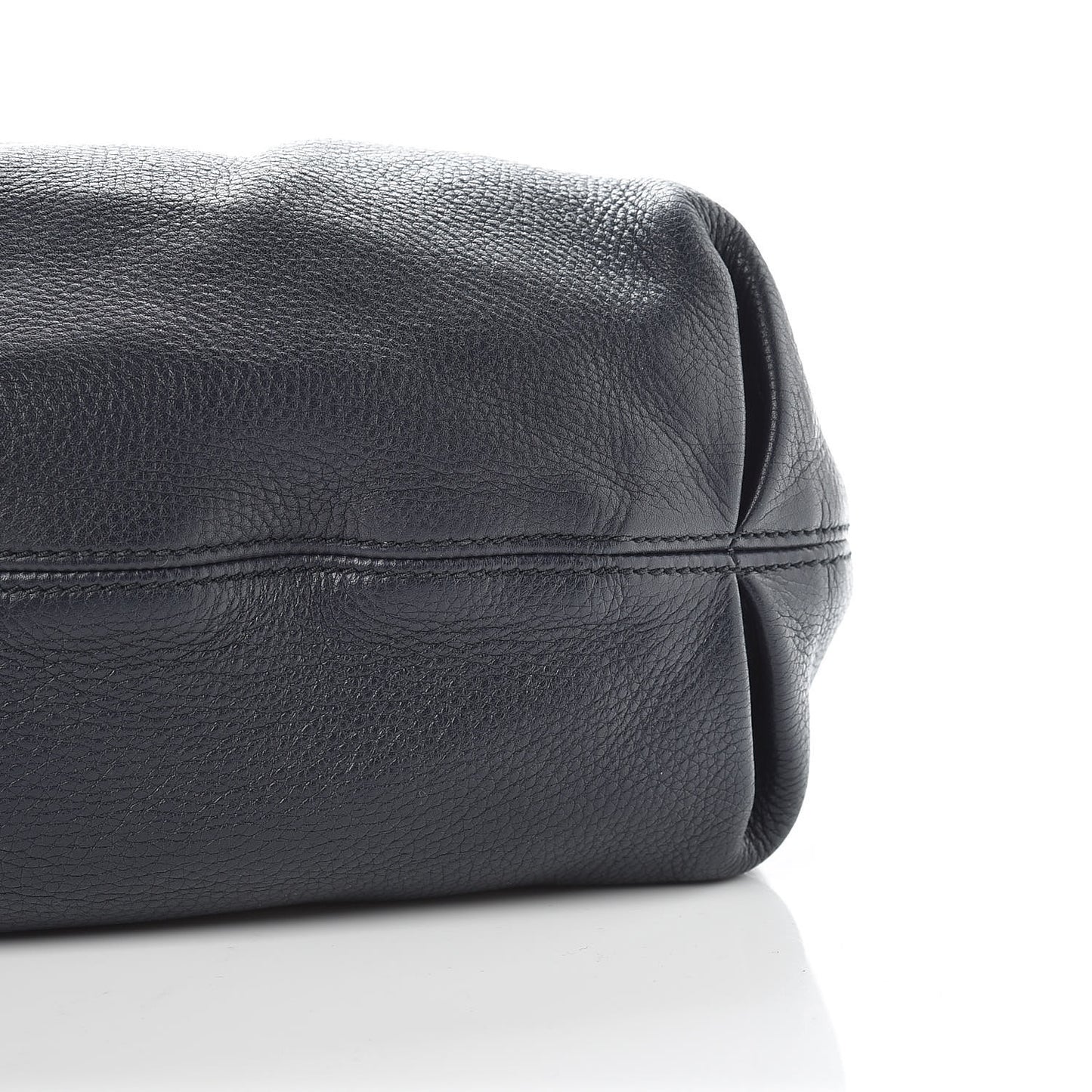 Pebbled Calfskin Large Soho Hobo Dark Blue