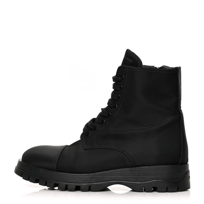 Prada Nylon Gabardine Captoe 30mm Combat Boots 37.5 Black 1 of 8