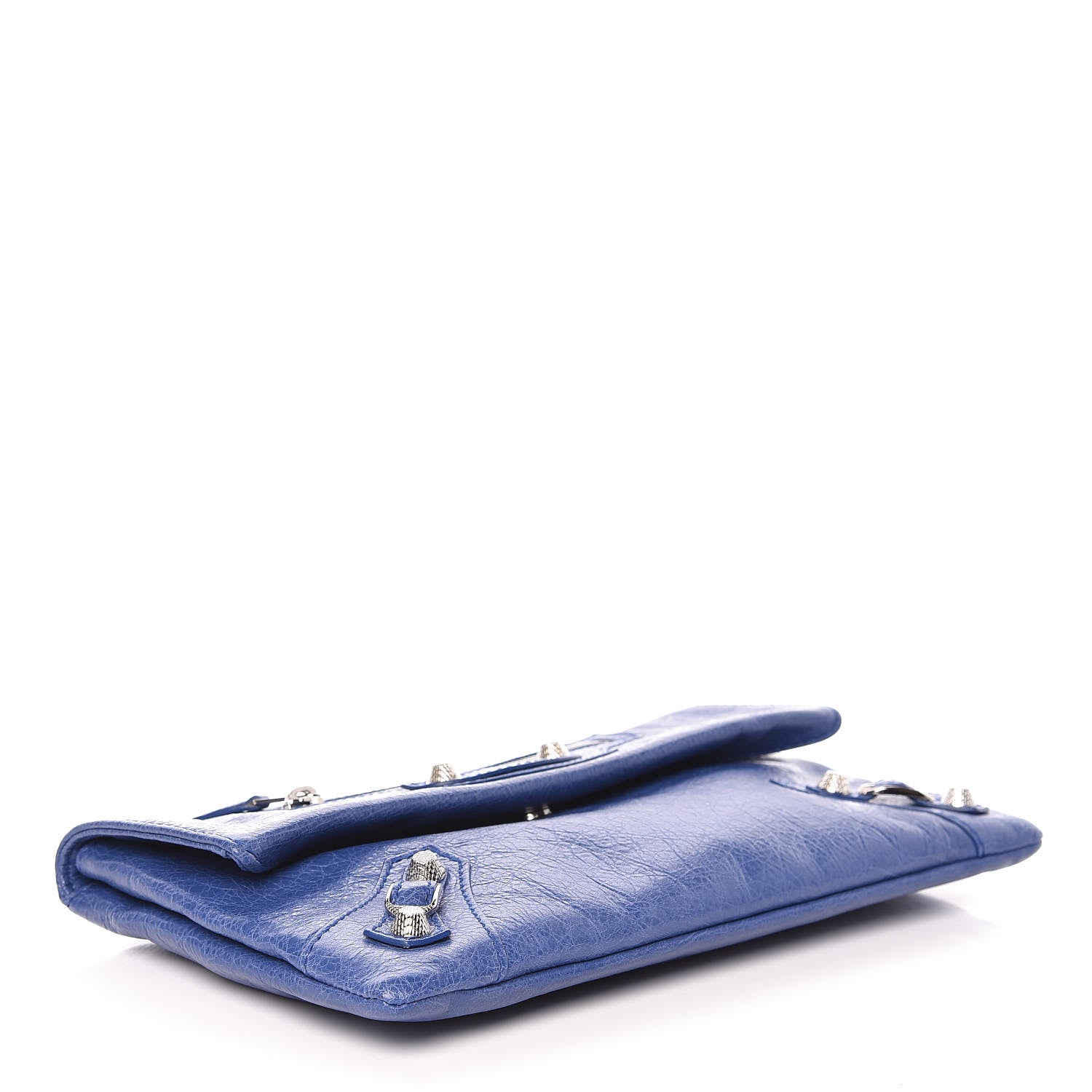 Balenciaga Agneau Giant 12 Silver Hardware Envelope Clutch Bleuette 4 of 12