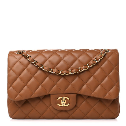 Chanel Lambskin Quilted Jumbo Double Flap Brown 1 of 9