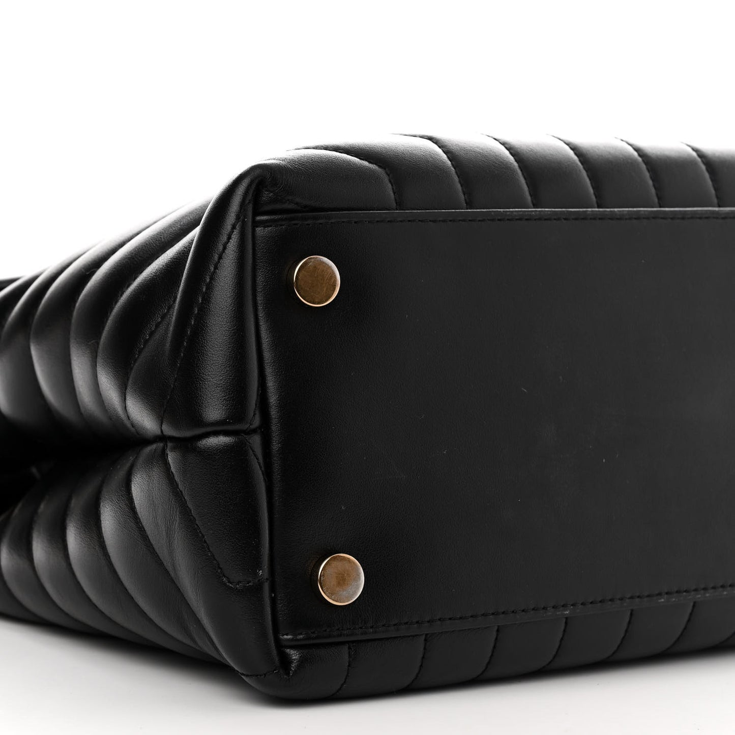 Calfskin Y Quilted Monogram Large Loulou Chain Satchel Black